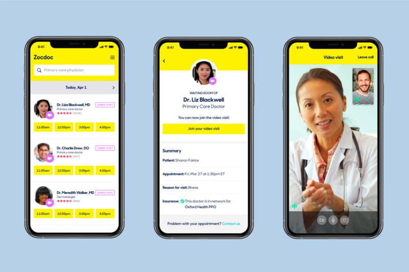 Zocdoc is a well-known appointment booking app for doctors in the US