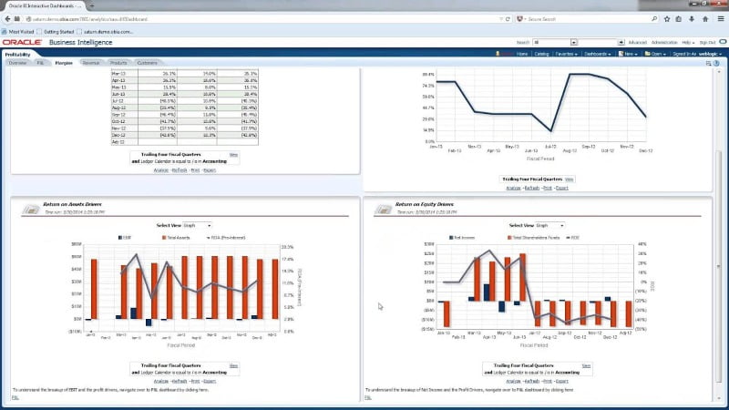 Oracle BI is one of the best financial modeling applications