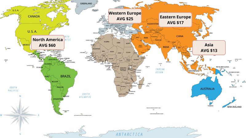 App development cost by region